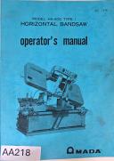 Amada-Amada Model HA-400 Type I, Operator’s Manual, Electrical Schematic, Hydraulic Circuit & Parts List-HA-400 Type I-01